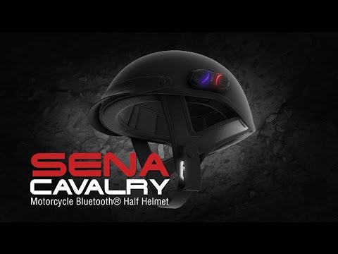 86W2-SENA-CAVALRY-CL-GB-M Cavalry Solid Smart Helmet Black - MD