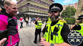 Trouble at the Newcastle Protest - Newcastle Illegal Migrant Hotel Clash |