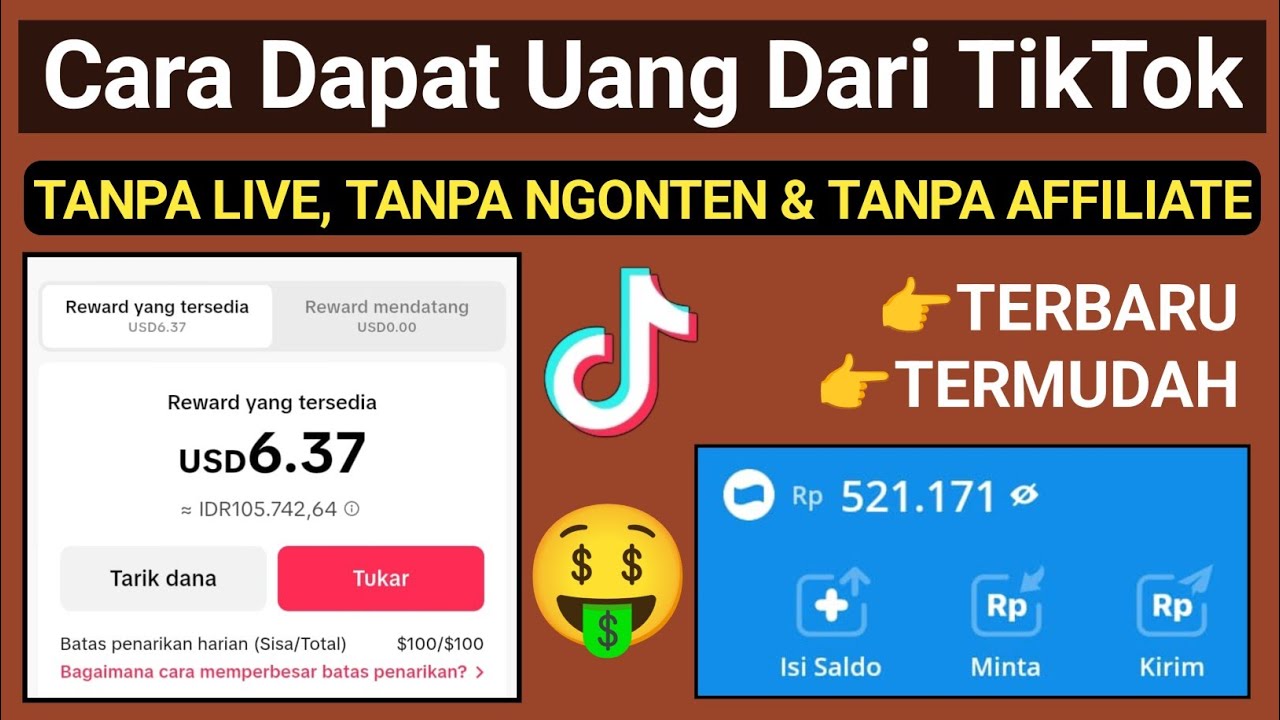 Cara Dapat Uang Di Tiktok Tanpa Live, Tanpa Ngonten & Tanpa Affiliate