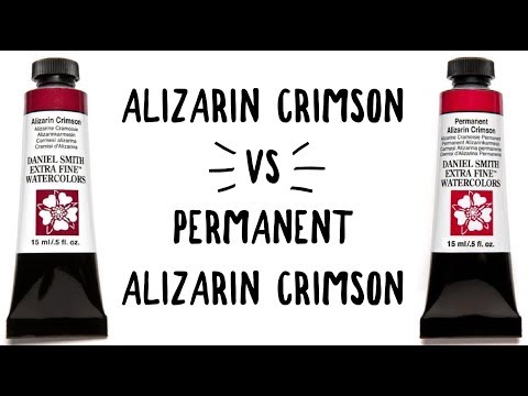 Daniel Smith Color Showdown S2E9: Alizarin Crimson vs  Permanent Alizarin Crimson