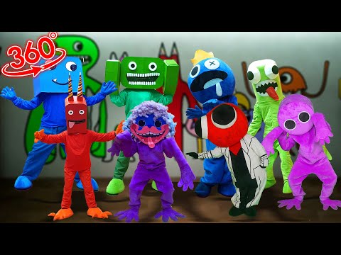 VR 360° NEW Rainbow Friends VS Garten of Banban In Real Life 🎶 FNF' (Roblox Rainbow Friends)