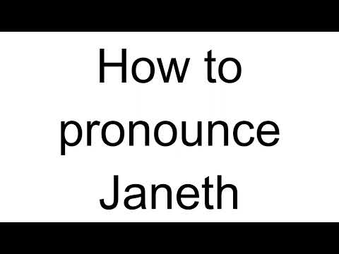 How to Pronounce Janeth (Swedish)
