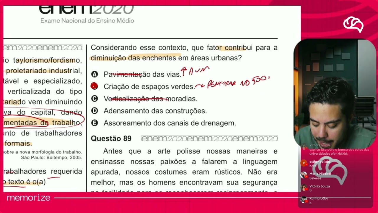 Resolução em Vídeo — Questão 88 ENEM 2020 PPL