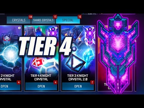 4x TIER 4 KNIGHT CRYSTAL OPENING! - TRANSFORMERS: Forged To Fight
