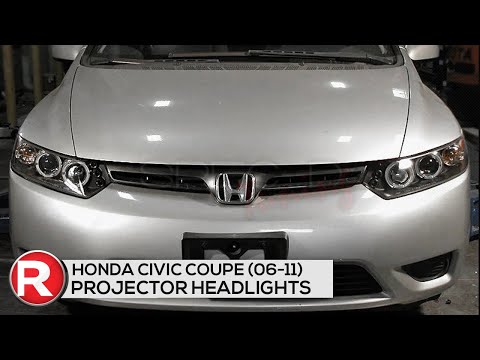 DIY Install: Spec-D Projector Headlights Honda Civic Coupe (06-11) Dual LED Halo - Black or Chrome