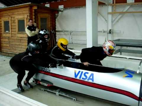 Lake Placid 4 man bobsled practice
