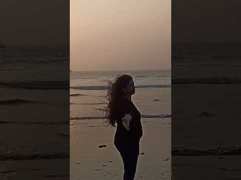 Wife enjoying sunset on beach......🏖️🏖️🏖️