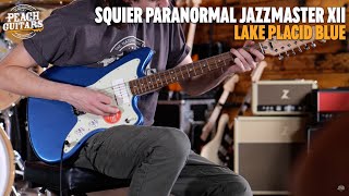Video thumbnail for Squier Paranormal Jazzmaster XII | Laurel - Lake Placid Blue by Peach Guitars