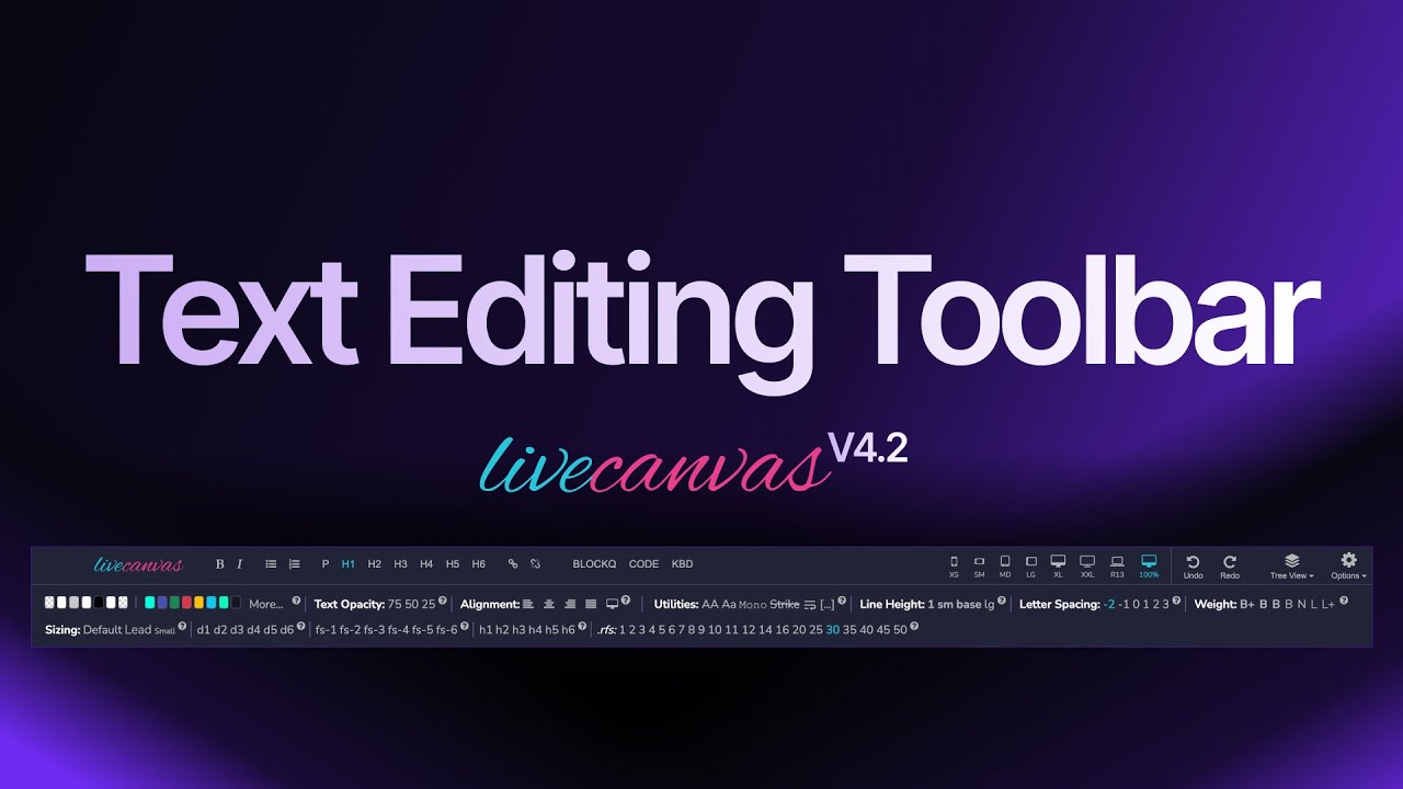 The New LiveCanvas Text Editing Toolbar