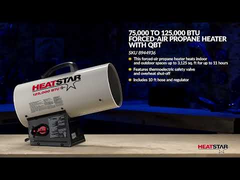 75,000 to 125,000 BTU Forced-Air Propane Heater with Quiet-Burner Technology - 8944936