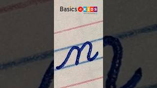 cursive small letter n | small cursive letter n | small letter n in cursive handwriting @Basics4Kids