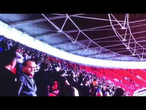 Millwall fans broken through police barrier at Wembley 29/05/2016