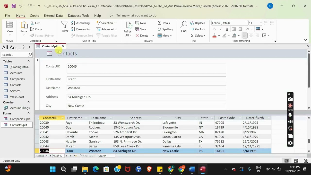 Shelly Cashman Access 365 | Module 3: SAM Project A Connect Marketing Group #shellycashman