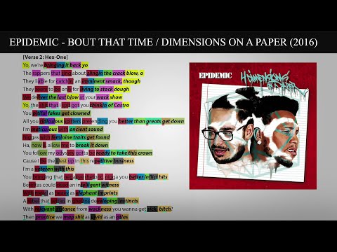 Hex One & Tek-Nition - Bout That Time [Rhyme Scheme] Highlighted