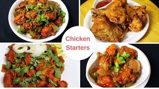 4 best chicken starters - chicken starter recipes - indo chinese chicken recipes