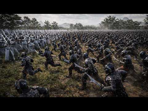 SAURON'S 1,810,601 ORC SWARM vs 33,010 SAMURAI + JEDI WALL | UEBS2