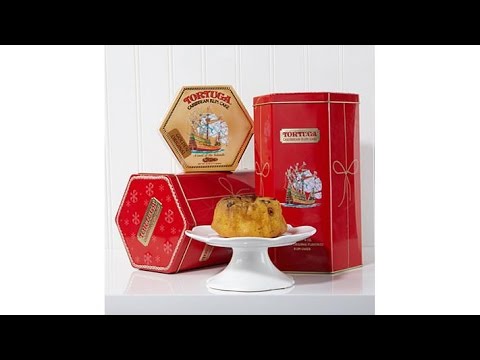 Tortuga Set of 2 Holiday Tins with 8 Golden Rum Cakes