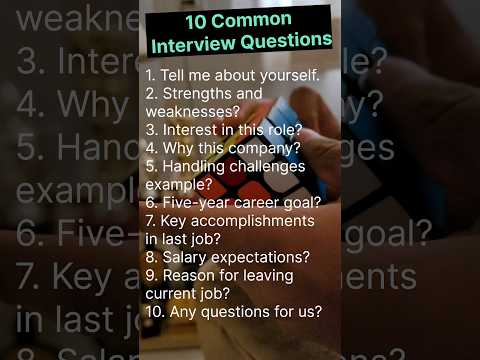 Top 10 Common Interview Questions - Freshers & Experienced
