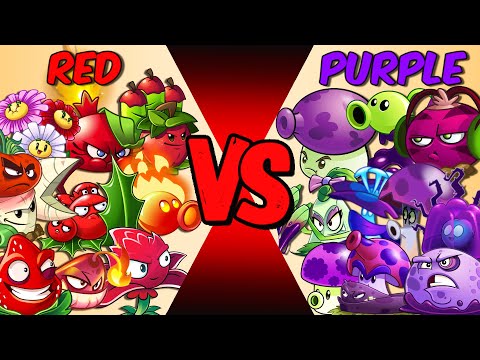 Team RED vs PURPLE Plants - Who Will Win? - PvZ 2 Team Plant vs Team Plant