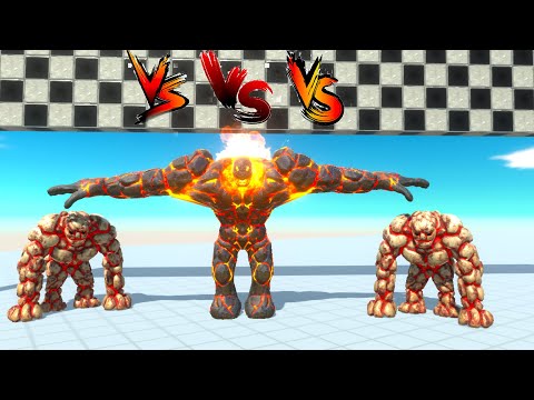 LAVABOY vs LAVA GOLEM RACE BATTLE COMPETITION - Animal Revolt Battle Simulator