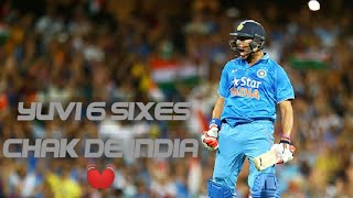 Yuvraj Singh 6 sixes in a row || chak de india #letsrewind