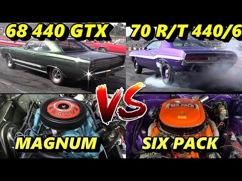 NO STINKIN' ELECTRIC HERE !! 1968 GTX v 1970 Challenger 440 6 Pack-1/4 Mile Drag Race - ROAD TEST TV