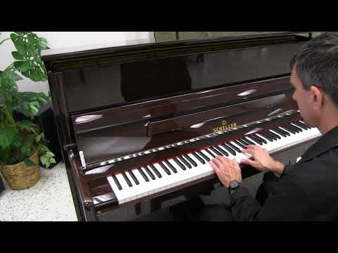 Schiller Berlin Performance Upright Piano Expresso Walnut/Chrome image 6
