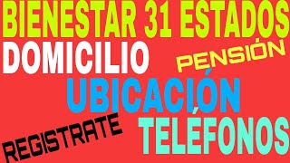DIRECCIÓN, TELÉFONOS Y HORARIOS DELEGACIONES DEL BIENESTAR EN LOS 31 ESTADOS.
