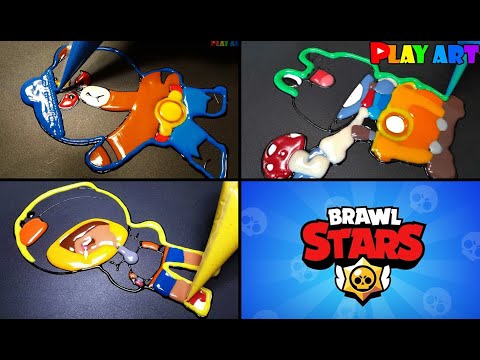 Pancake art Brawl Stars EL Brown, Reonard Carl, Sally Leon , 팬케이크아트  엘브라운, 레너드칼, 샐리레온, Making Brawl