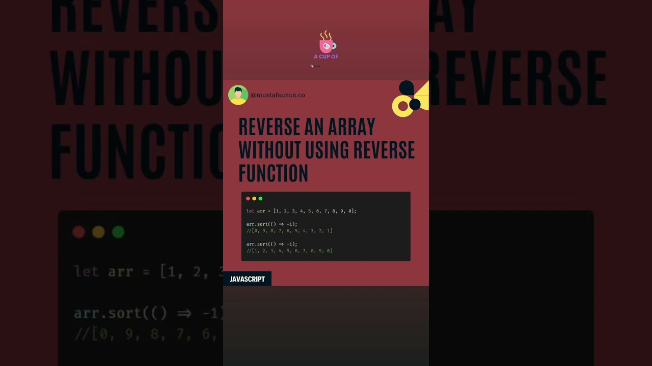 Javascript, Reverse An Array With Sort Function #javascript #shorts