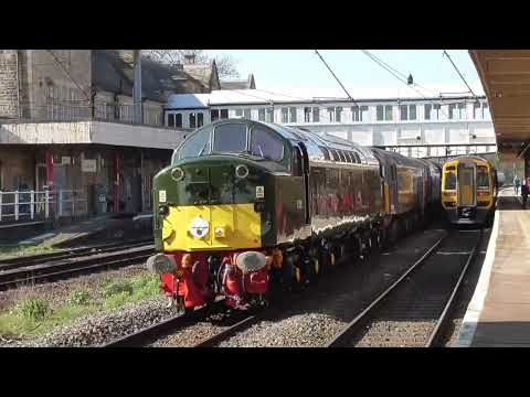 D213 (40013) with 57004/37604/37609/37603 0z45  MoD Longtown - Crewe H.S. loco move, 21st April 2022