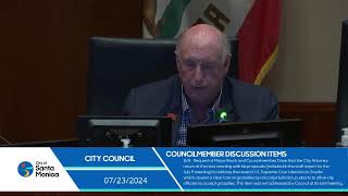 Santa Monica City Council Meeting July 23, 2024