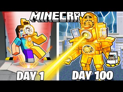 Clock Man Survives 100 Days Hardcore Minecraft