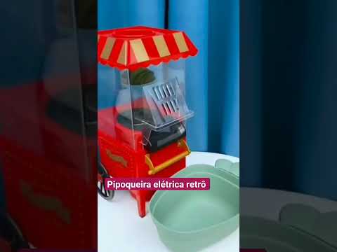 Pipoqueira elétrica retrô 110v ou 220v.Nao precisa colocar manteiga ou qualquer tipo de óleo