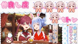切り抜き】  ″百年梅酒″ 出た！✨最幸コラボ配信きた！！✨楽しい！仲良し♡かわいい♡！✨   ＃ホロライブ＃兎田ぺこら＃宝鐘マリン＃綺々羅々ヴィヴィ