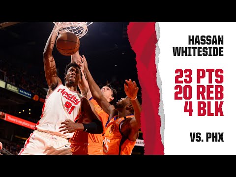 Hassan Whiteside (23 PTS, 20 REB, 4 BLK) Highlights | Trail Blazers at Suns