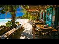 Bossa Nova Beach Cafe Ambience with Relaxing Bossa Nova Music and Crashing Waves for Stress Relief