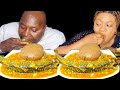 ASMR SPEED EATING MUKBANG CHALLENGE AND BROWN AMALA FUFU WITH OKRA PEPPER SOUP