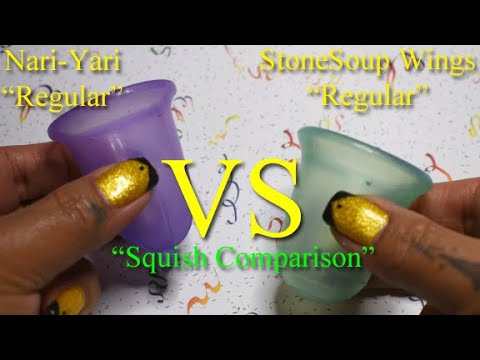 Nari-Yari vs StoneSoup Wings REGULAR Menstrual Cup Squish