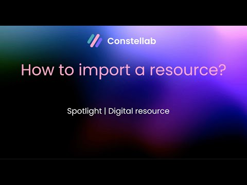 How to import a resource ?