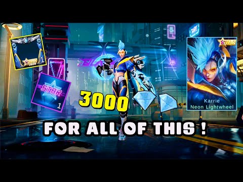 I SPENT 3000 DIAMONDS IN 2020 STARLIGHT EDITION EVENT (Karrie Neon Lightwheel Starlight Skin) - MLBB