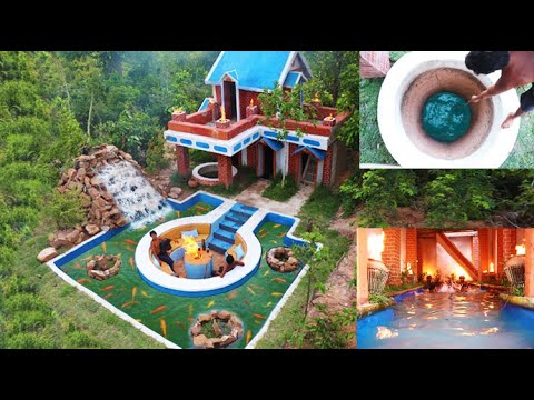 Spent185 Days To Build Awesome Golf Villa, Swimming pool, Aquarium Artificial Waterfall & Waterwell