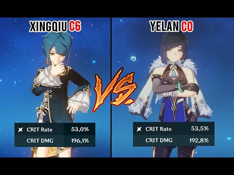 Xingqiu C6 vs Yelan - Damage Comparison - Genshin Impact