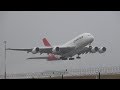 POWERFUL Qantas A380 Takeoff From Melbourne W INSANE WATER SPRAY ACTION