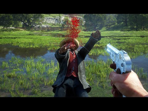 Red Dead Redemption 2 PC 60FPS - First Person Brutal Gameplay Vol.90 (Euphoria Ragdolls)