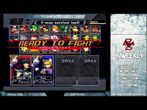 BC Biweekly 11: Winner's Round 1 - Sunny Side (Marth) vs. Schmeeze (Fox)