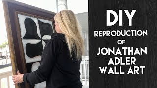 DIY Reproduction Jonathan Adler Wall Art Upcycling a framed canvas