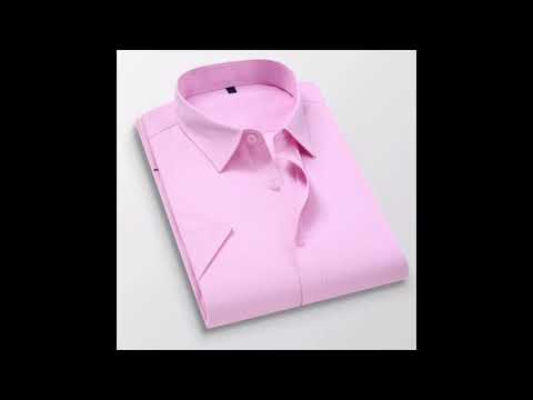 Men's Dress Shirts Casual Short Sleeve Hot Fashion White Black Blue Red Pink Slim Trend Business