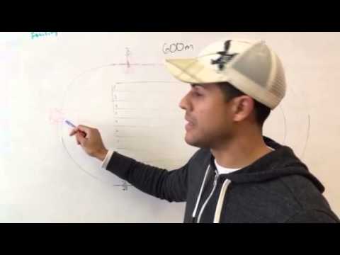 Race strategy for the 600m run at the Reggie Lewis Center.