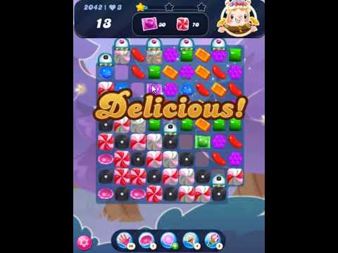 Candy Crush Saga Level 2042 - 3 Stars,  21 Moves Completed, No Boosters